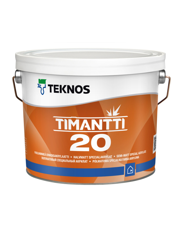 TIMANTTI 20 - Vopsea lavabila rezistenta la mucegai pentru pereti interiori. Alb. Semimat. 2